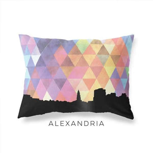 Alexandria Virginia geometric skyline - Pillow | Lumbar / RebeccaPurple - Geometric Skyline