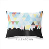 Allentown Pennsylvania geometric skyline - Pillow | Lumbar / LightSkyBlue - Geometric Skyline