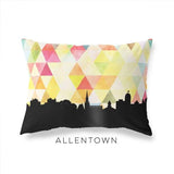 Allentown Pennsylvania geometric skyline - Pillow | Lumbar / Yellow - Geometric Skyline