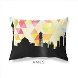 Ames Iowa geometric skyline - Pillow | Lumbar / Yellow - Geometric Skyline