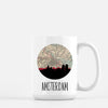 Amsterdam city skyline with vintage Amsterdam map - Mug | 15 oz - City Map Skyline