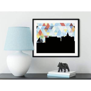 Annapolis Maryland geometric skyline - 5x7 Unframed Print / LightSkyBlue - Geometric Skyline