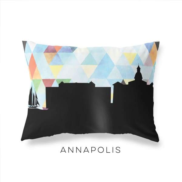 Annapolis Maryland geometric skyline - Pillow | Lumbar / LightSkyBlue - Geometric Skyline