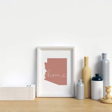 Arizona ’home’ state silhouette - 5x7 Unframed Print / RosyBrown - Home Silhouette