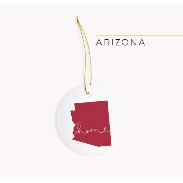 Arizona ’home’ state silhouette - Ornament / Red - Home Silhouette