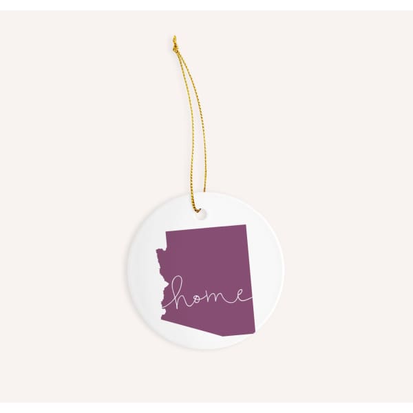 Arizona ’home’ state silhouette - Ornament / Purple - Home Silhouette