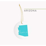 Arizona ’home’ state silhouette - Ornament / Turquoise - Home Silhouette