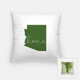 Arizona ’home’ state silhouette - Pillow | Square / DarkGreen - Home Silhouette