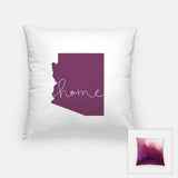 Arizona ’home’ state silhouette - Pillow | Square / Purple - Home Silhouette