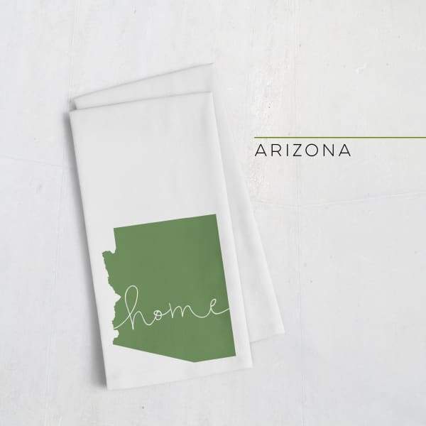 Arizona ’home’ state silhouette - Tea Towel / DarkGreen - Home Silhouette