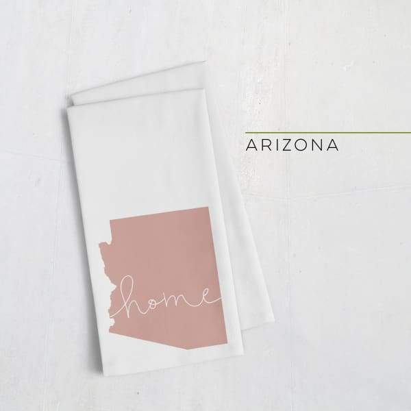 Arizona ’home’ state silhouette - Tea Towel / RosyBrown - Home Silhouette