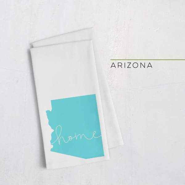 Arizona ’home’ state silhouette - Tea Towel / Turquoise - Home Silhouette
