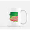 Arizona state watercolor - Mug | 15 oz / Pink + Green - State Watercolor