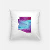 Arizona state watercolor - Pillow | Square / Purple + Blue - State Watercolor
