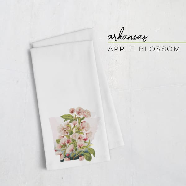Arkansas Apple Blossom | State Flower Series - Tea Towel - State Flower