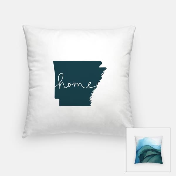 Arkansas ’home’ state silhouette - Pillow | Square / DarkSlateGray - Home Silhouette