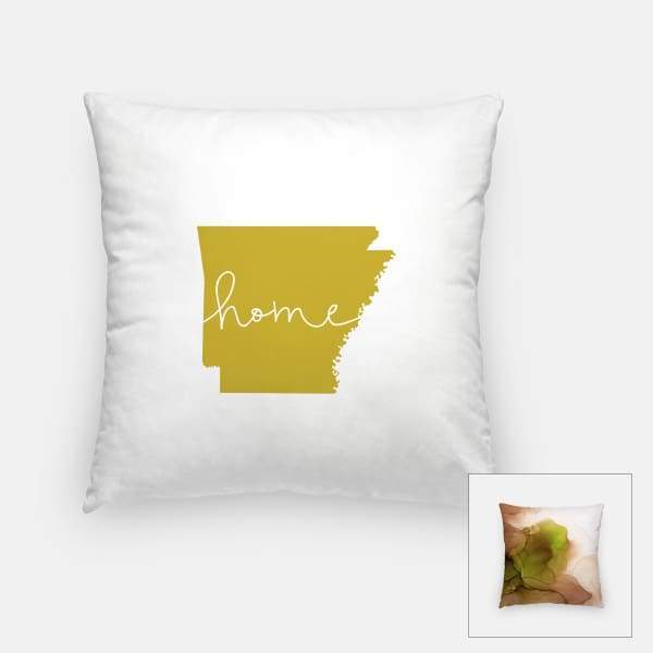 Arkansas ’home’ state silhouette - Pillow | Square / GoldenRod - Home Silhouette