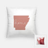 Arkansas ’home’ state silhouette - Pillow | Square / RosyBrown - Home Silhouette