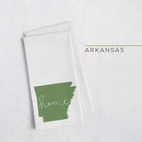 Arkansas ’home’ state silhouette - Tea Towel / DarkGreen - Home Silhouette