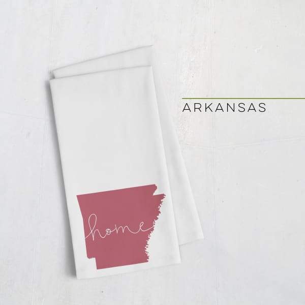 Arkansas ’home’ state silhouette - Tea Towel / Red - Home Silhouette