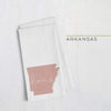 Arkansas ’home’ state silhouette - Tea Towel / RosyBrown - Home Silhouette