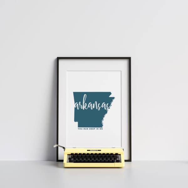 Arkansas State Song - 5x7 Unframed Print / Teal - State Song