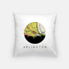 Arlington Virginia city skyline with vintage Arlington Virginia map - Pillow | Square - City Map Skyline