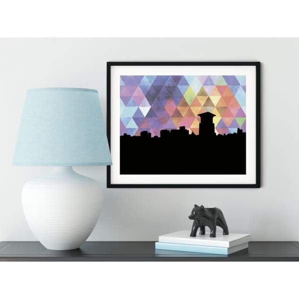 Arusha Tanzania geometric skyline - 5x7 Unframed Print / RebeccaPurple - Geometric Skyline