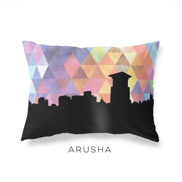 Arusha Tanzania geometric skyline - Pillow | Lumbar / RebeccaPurple - Geometric Skyline