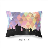 Astana Kazakhstan geometric skyline - Pillow | Lumbar / RebeccaPurple - Geometric Skyline