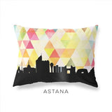 Astana Kazakhstan geometric skyline - Pillow | Lumbar / Yellow - Geometric Skyline
