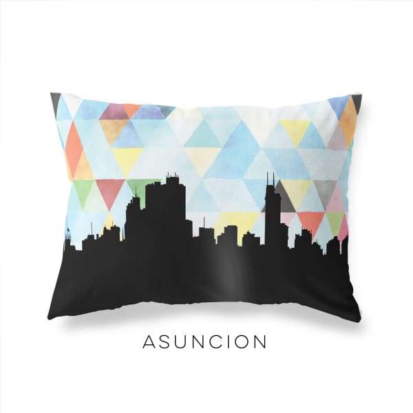 Asuncion Paraguay geometric skyline - Pillow | Lumbar / LightSkyBlue - Geometric Skyline