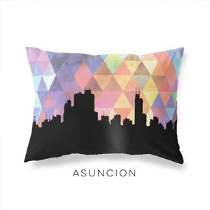 Asuncion Paraguay geometric skyline - Pillow | Lumbar / RebeccaPurple - Geometric Skyline