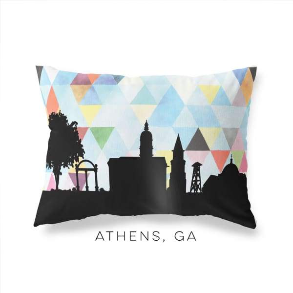 Athens Georgia geometric skyline - Pillow | Lumbar / LightSkyBlue - Geometric Skyline