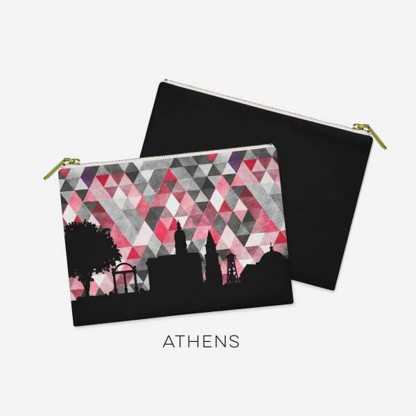 Athens Georgia geometric skyline - Pouch | Small / LightSkyBlue - Geometric Skyline