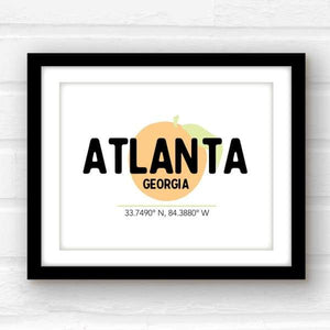 Atlanta Georgia city coordinates - 5x7 Unframed Print - Coordinates