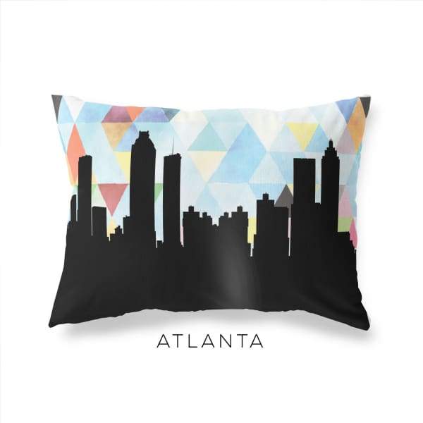 Atlanta Georgia geometric skyline - Pillow | Lumbar / LightSkyBlue - Geometric Skyline