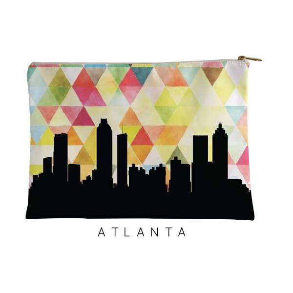 Atlanta Georgia geometric skyline - Pouch | Small / Yellow - Geometric Skyline