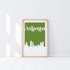 Atlanta Georgia retro inspired city skyline - 5x7 Unframed Print / ForestGreen - Retro Skyline