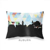 Auburn Alabama geometric skyline - Pillow | Lumbar / LightSkyBlue - Geometric Skyline