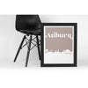 Auburn Alabama retro inspired city skyline - 5x7 Unframed Print / Tan - Retro Skyline