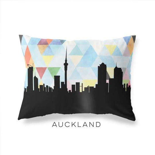 Auckland New Zealand geometric skyline - Pillow | Lumbar / LightSkyBlue - Geometric Skyline