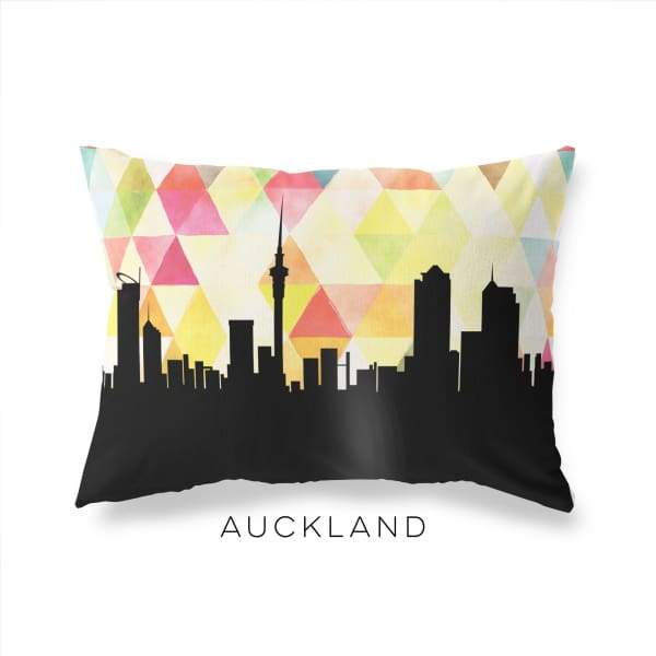 Auckland New Zealand geometric skyline - Pillow | Lumbar / Yellow - Geometric Skyline