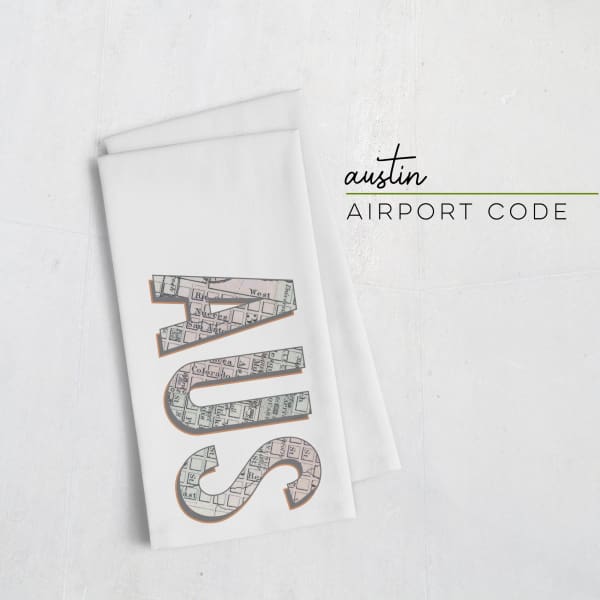 Austin Texas Airport code - Tea Towel - Airport Code