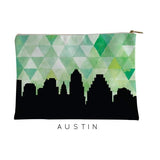 Austin Texas geometric skyline - 5x7 Unframed Print / Green - Geometric Skyline