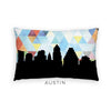 Austin Texas geometric skyline - Pillow | Lumbar / LightSkyBlue - Geometric Skyline