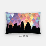 Austin Texas geometric skyline - Pillow | Lumbar / RebeccaPurple - Geometric Skyline
