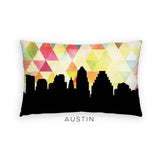 Austin Texas geometric skyline - Pillow | Lumbar / Yellow - Geometric Skyline