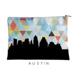 Austin Texas geometric skyline - Pouch | Small / LightSkyBlue - Geometric Skyline