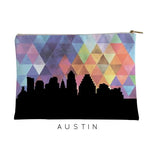Austin Texas geometric skyline - Pouch | Small / RebeccaPurple - Geometric Skyline